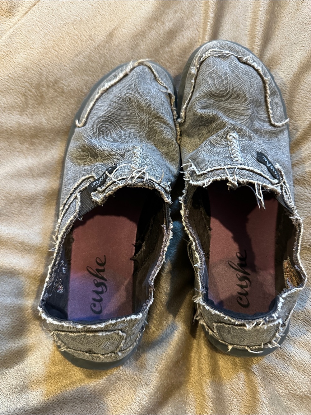 cushe Women's Frayed Slip-On Shoes in Gray